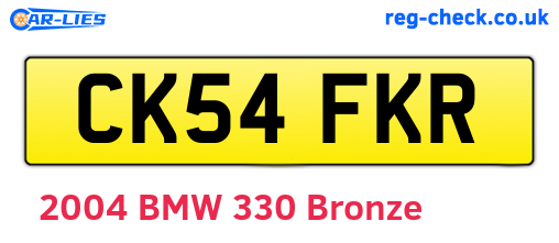 CK54FKR are the vehicle registration plates.