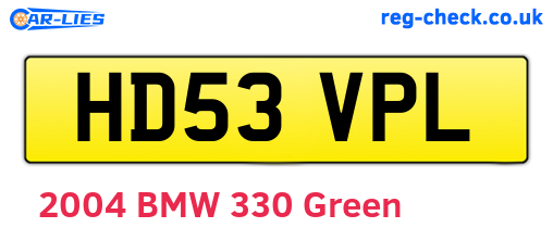 HD53VPL are the vehicle registration plates.