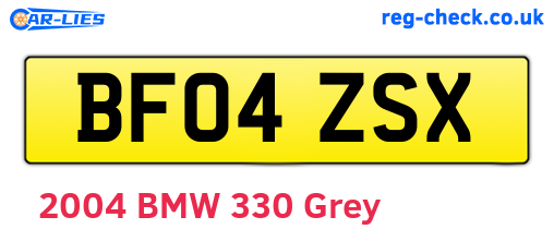 BF04ZSX are the vehicle registration plates.