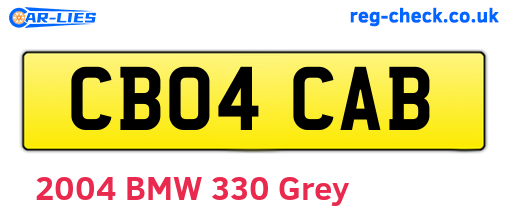 CB04CAB are the vehicle registration plates.