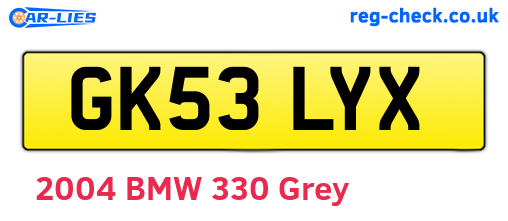 GK53LYX are the vehicle registration plates.