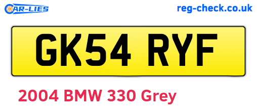 GK54RYF are the vehicle registration plates.