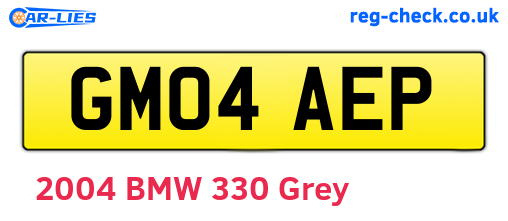 GM04AEP are the vehicle registration plates.