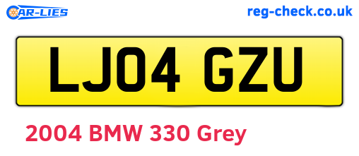 LJ04GZU are the vehicle registration plates.