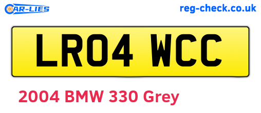 LR04WCC are the vehicle registration plates.