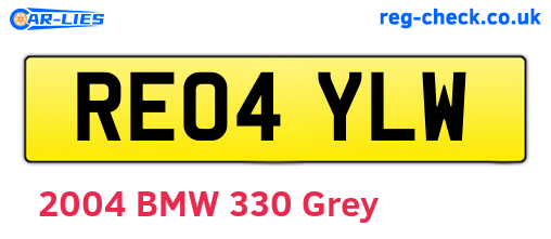RE04YLW are the vehicle registration plates.