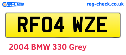 RF04WZE are the vehicle registration plates.