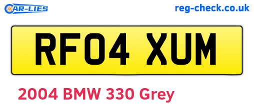 RF04XUM are the vehicle registration plates.