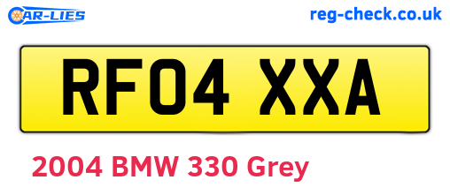 RF04XXA are the vehicle registration plates.