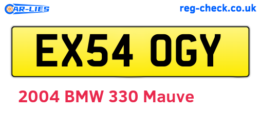 EX54OGY are the vehicle registration plates.