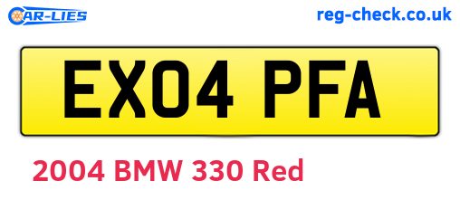 EX04PFA are the vehicle registration plates.