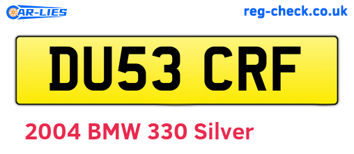 DU53CRF are the vehicle registration plates.