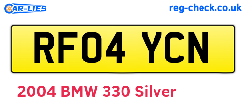 RF04YCN are the vehicle registration plates.