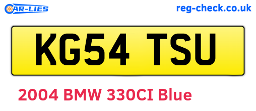 KG54TSU are the vehicle registration plates.