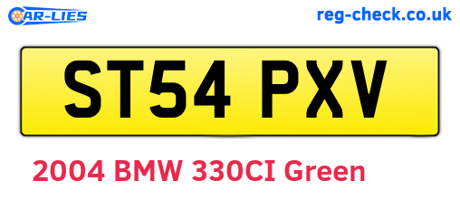 ST54PXV are the vehicle registration plates.