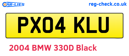 PX04KLU are the vehicle registration plates.