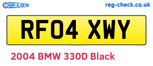 RF04XWY are the vehicle registration plates.