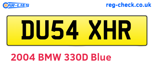 DU54XHR are the vehicle registration plates.