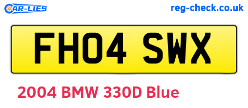 FH04SWX are the vehicle registration plates.