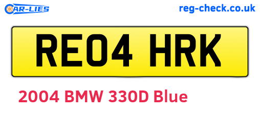 RE04HRK are the vehicle registration plates.