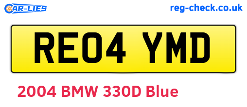 RE04YMD are the vehicle registration plates.