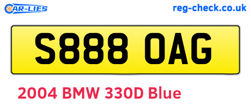S888OAG are the vehicle registration plates.