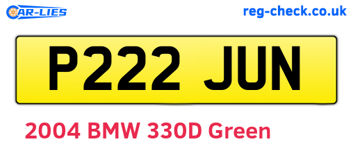 P222JUN are the vehicle registration plates.