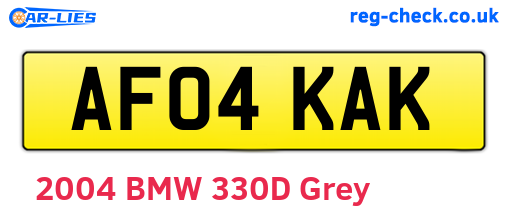 AF04KAK are the vehicle registration plates.