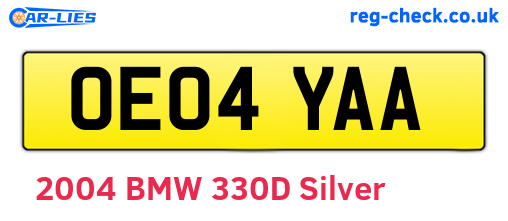 OE04YAA are the vehicle registration plates.