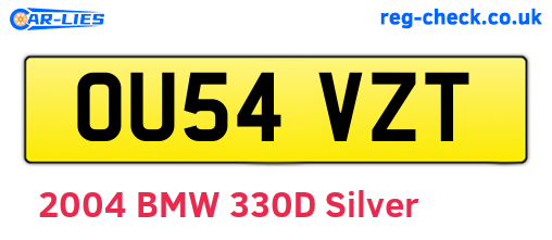 OU54VZT are the vehicle registration plates.