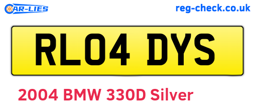 RL04DYS are the vehicle registration plates.