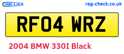 RF04WRZ are the vehicle registration plates.