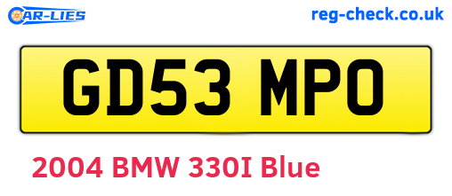 GD53MPO are the vehicle registration plates.