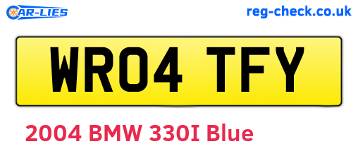 WR04TFY are the vehicle registration plates.