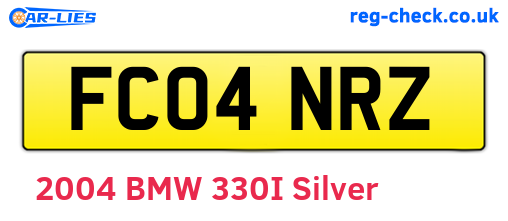 FC04NRZ are the vehicle registration plates.