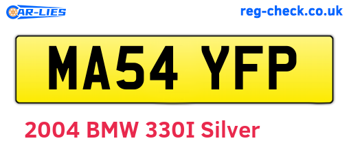 MA54YFP are the vehicle registration plates.