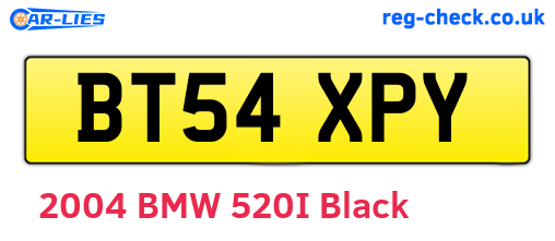 BT54XPY are the vehicle registration plates.