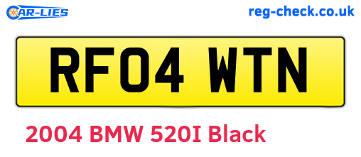 RF04WTN are the vehicle registration plates.
