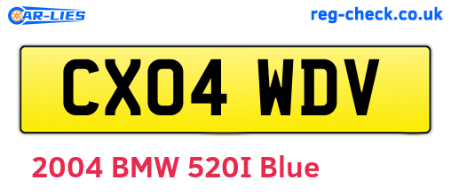 CX04WDV are the vehicle registration plates.