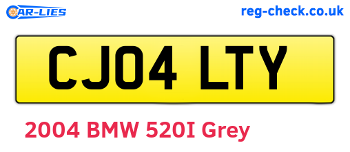 CJ04LTY are the vehicle registration plates.