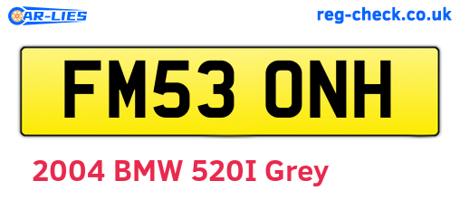 FM53ONH are the vehicle registration plates.