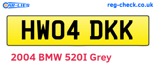 HW04DKK are the vehicle registration plates.