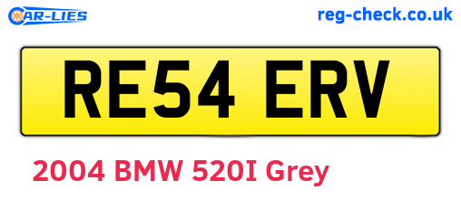 RE54ERV are the vehicle registration plates.