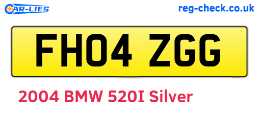 FH04ZGG are the vehicle registration plates.