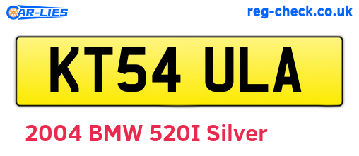 KT54ULA are the vehicle registration plates.