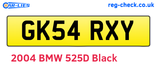 GK54RXY are the vehicle registration plates.