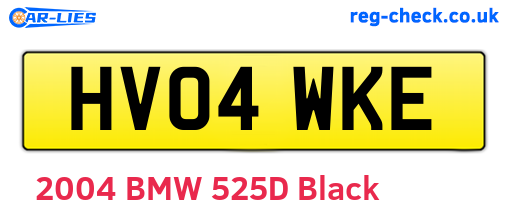 HV04WKE are the vehicle registration plates.