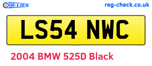 LS54NWC are the vehicle registration plates.