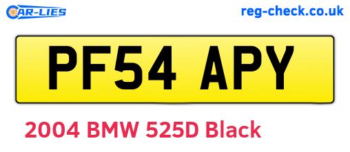 PF54APY are the vehicle registration plates.
