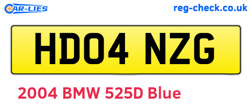 HD04NZG are the vehicle registration plates.